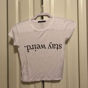 Brandy Melville stay weird crop top